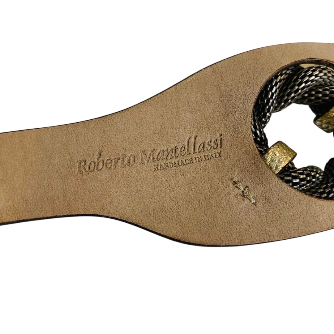 Roberto Mantellassi Handmade in Italy Buckle Bracelet Metallic Sterling Silver 6.5-7 Inch