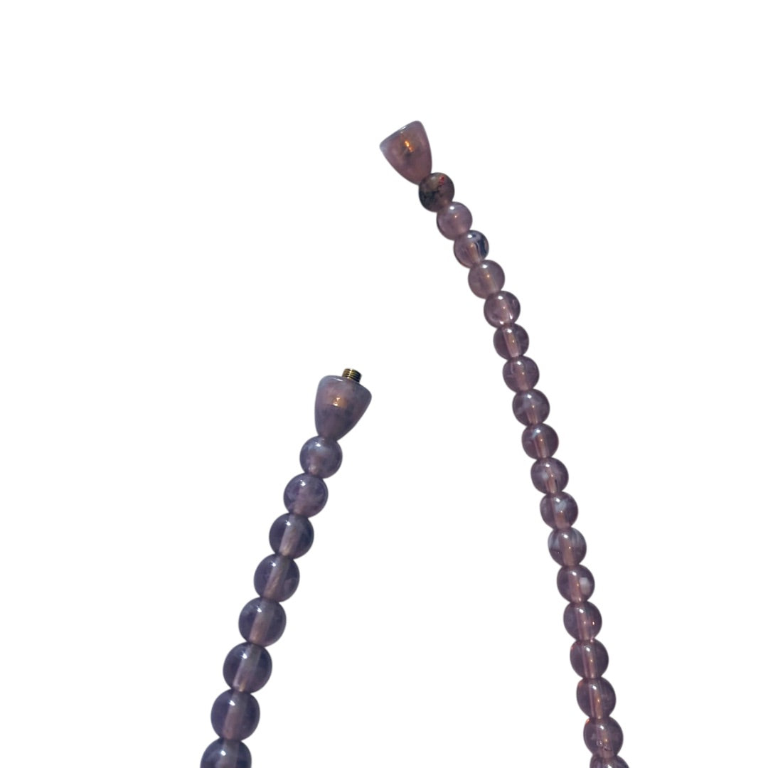 Acrylic Beaded Vintage Necklace Lavender and Goldtone Screw Barrel Clasp 13 Inch