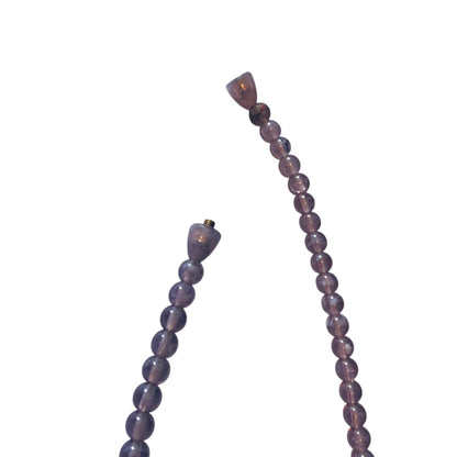 Acrylic Beaded Vintage Necklace Lavender and Goldtone Screw Barrel Clasp 13 Inch