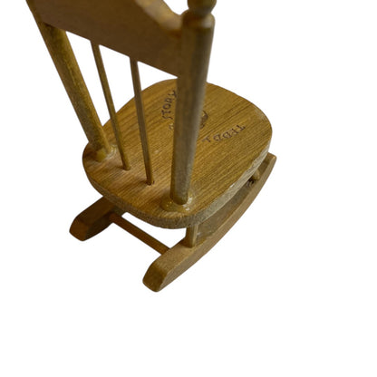 1980s Teddy Bear Story Miniature Dollhouse Rocking Chair Rocker 1:12 Scale