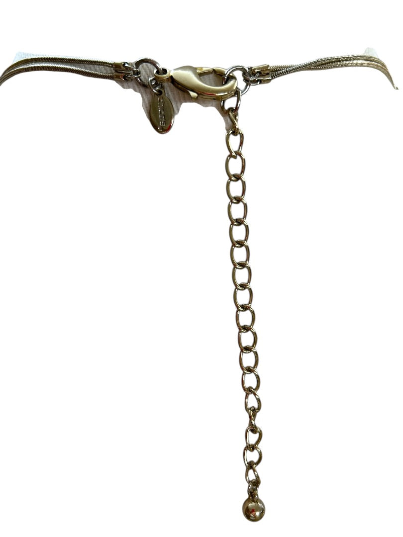 Chicos 2 Strand Brushed Goldtone Dual Strand Sparkly Long Strand String Lobster Clasp