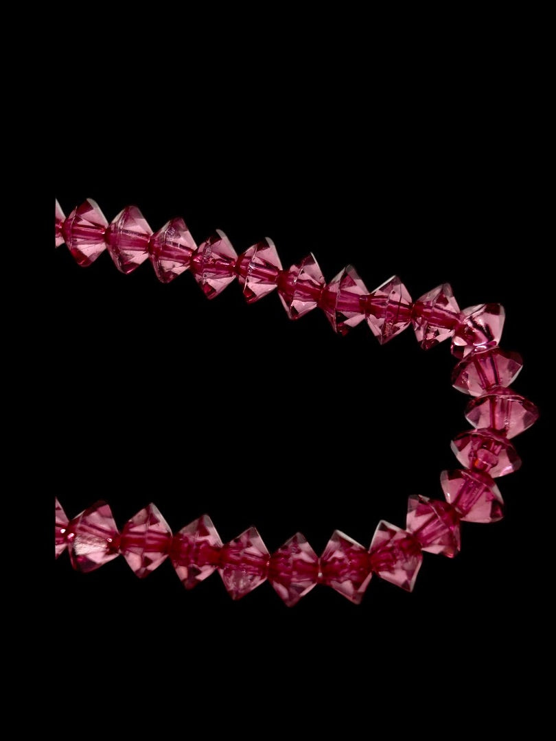 Set of 2 Acrylic Stretch Bracelets Faceted Sparkly Purple Clear Blue