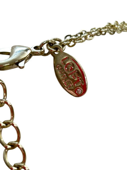 Loft Outlet Goldtone Double Strand Necklace Purple Pendant 17"