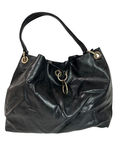 Simply Vera Black Vegan Leather Handbag Hobo Style Goldtone Hardware