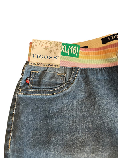 XL (16) Vigoss Knit Waistband Bermuda Super Stretch Girls Shorts New