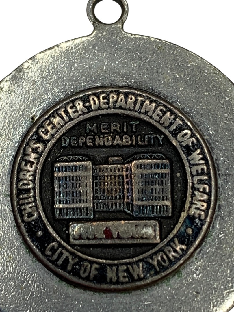 Silvertone Vintage Charm Childrens Center Department of Welfare City 1.1 Inch