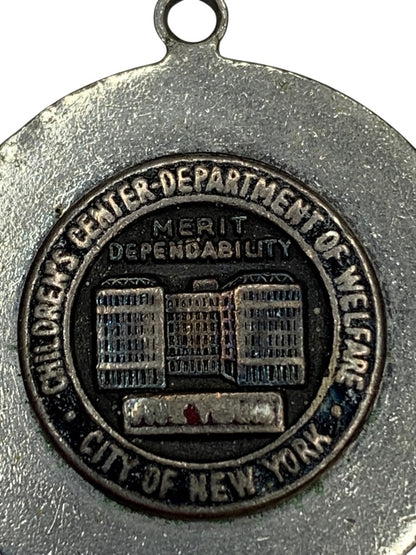 Silvertone Vintage Charm Childrens Center Department of Welfare City 1.1 Inch