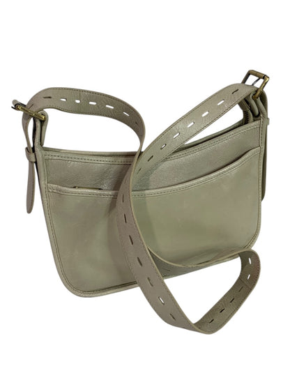 Hobo Brand Beige Leather Shoulder Bag Crossbody Strap Adjustable Zip Top