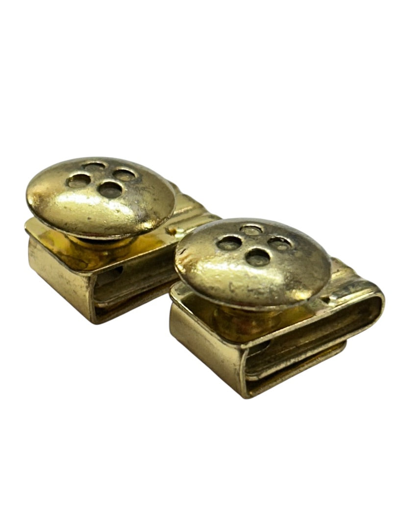 Vintage Bracetac Goldtone Suspender Tacks Removable Buttons