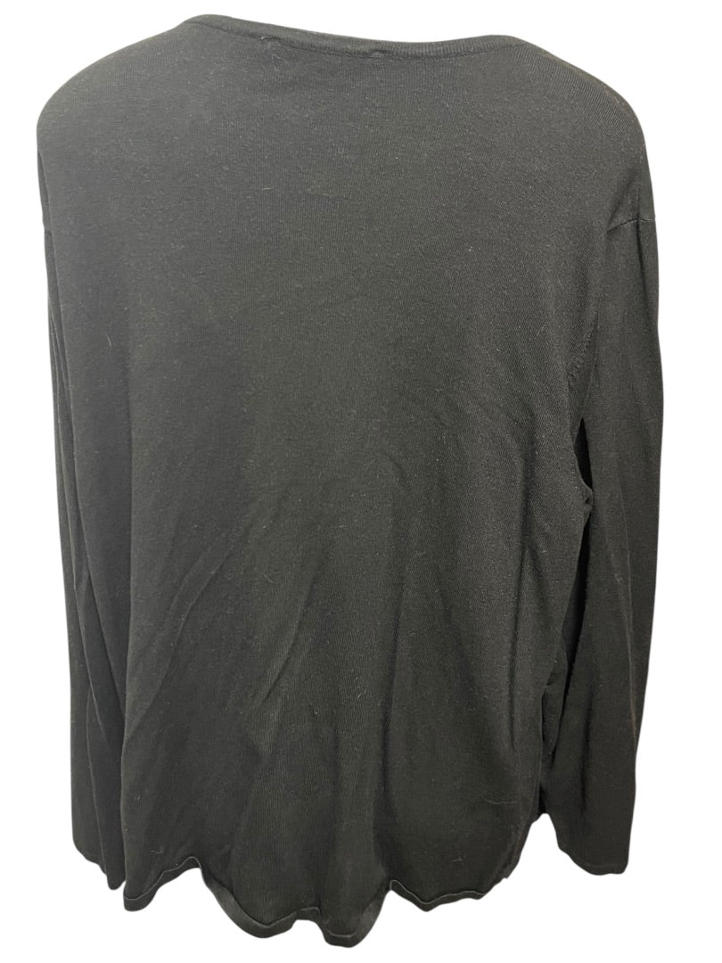 3X INC International Concepts Womens Open Cardigan Black