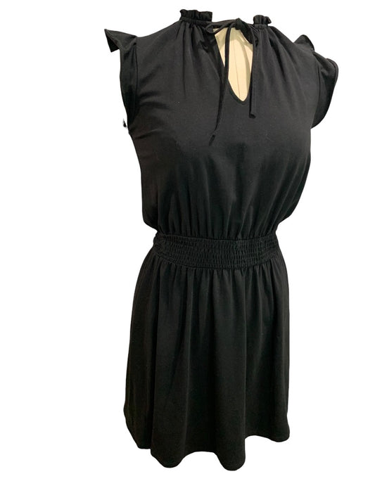 XSP Loft Petites Black Knit Pullover Dress Banded Waist Short Sleeve