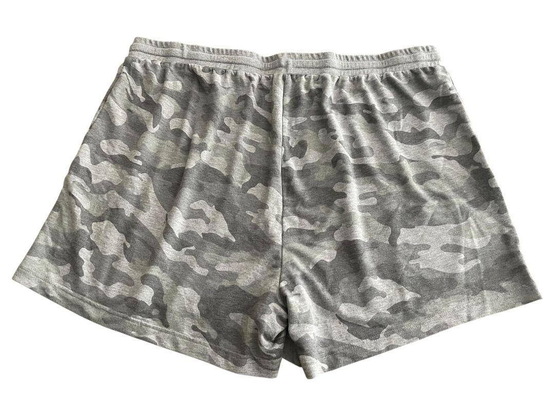 3X June & Delancey Elastic Waist Drawstring Shorts Gray Camoflauge Womens