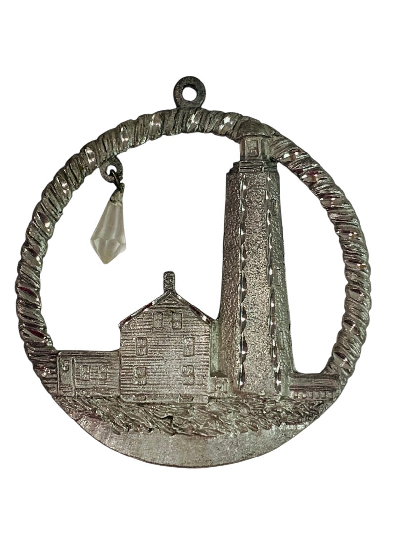 Spoontiques Pewter Lighthouse Ornament Crystal 3" #2335 Suncatcher
