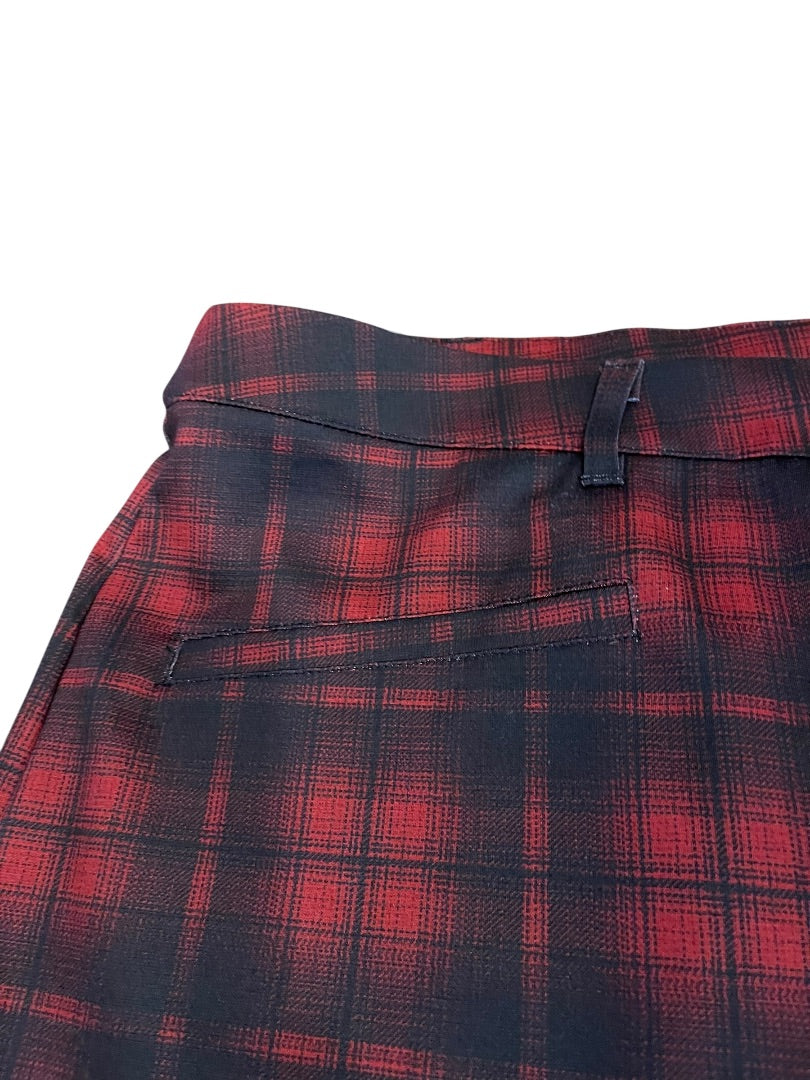 3X Maurices Stretch Plaid Skirt Pockets Red & Black New