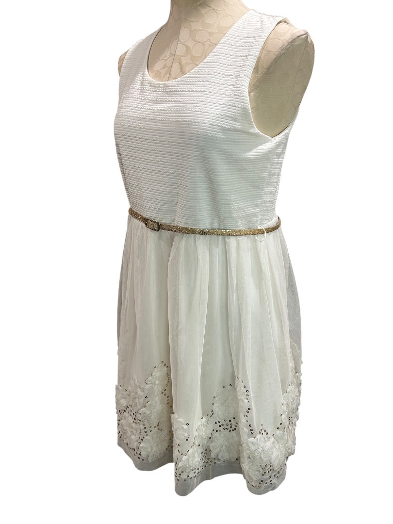 Size 20.5 Knit Works Girls Dressy Jacket and Dress  White Gold