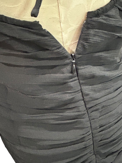 Size 6 Asos Design Black Dress Sweetheart Neckline Fitted Rouched Open Back