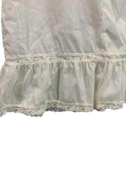 Large Vintage White Nightgown Slip Ruffle Lace Adjustable Strap