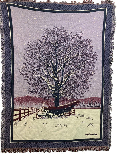 Vintage Woven Throw Blanket Bob Timberlake Winter 66" x 50"