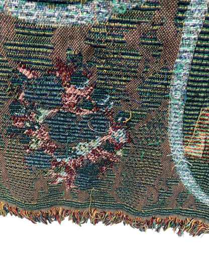 Vintage Woven Throw Blanket Collectors Dolls 68" x 50"