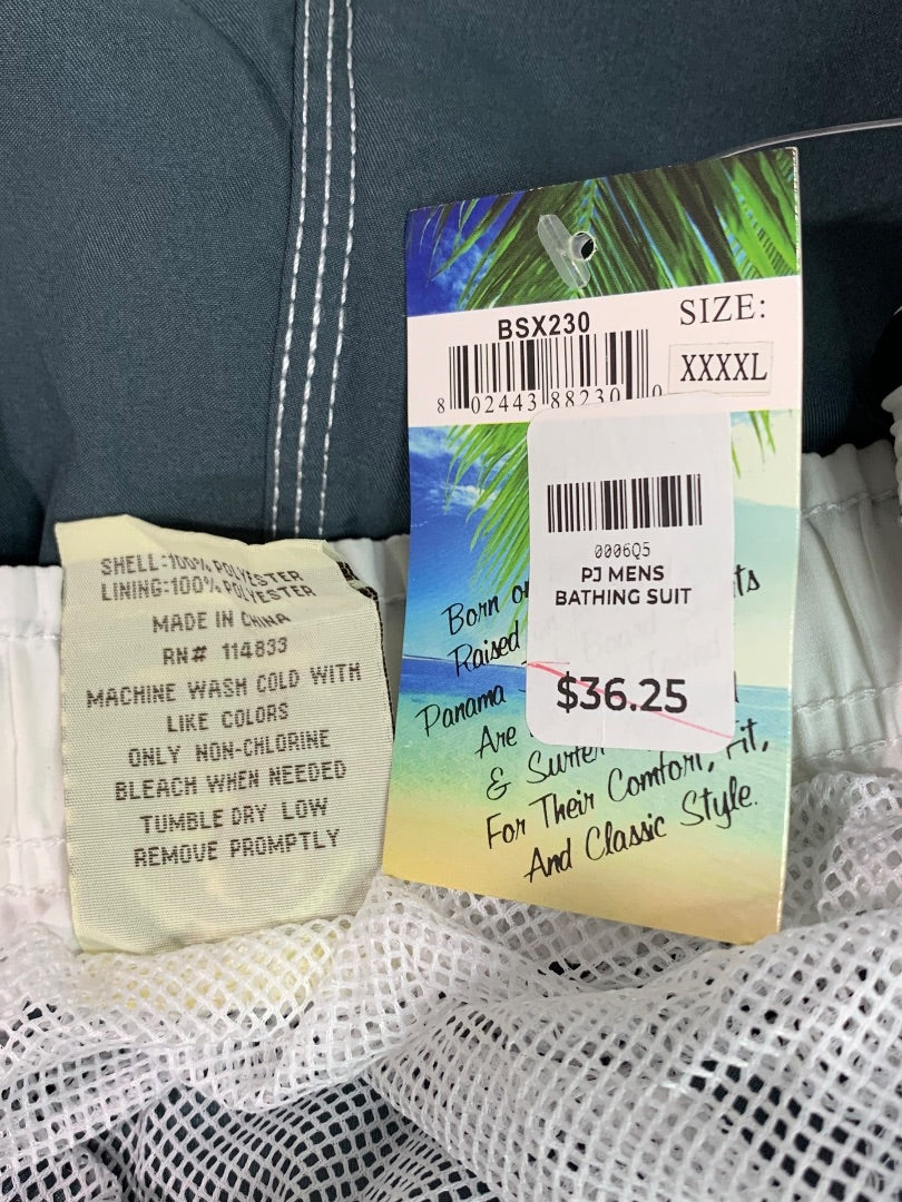 4X Panama Jack Mens New Swim Trunks Gray Bathing Suit