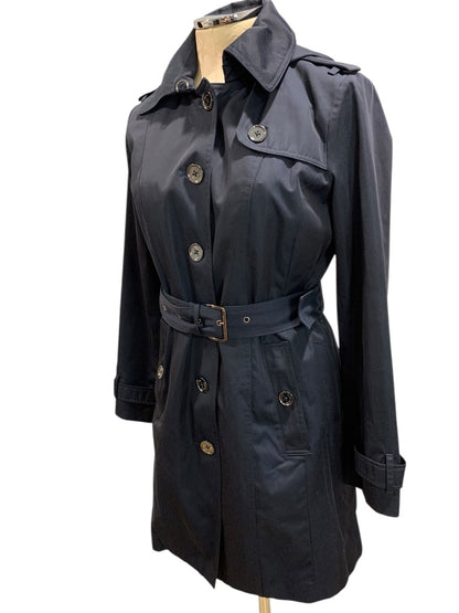 XS Michael Kors Womens Navy Blue Trench Coat with Removable Lining