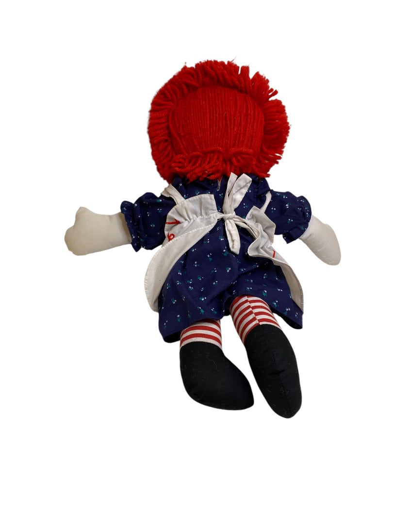 Vintage Raggedy Ann Rag Doll 17 Inch Staining Button Eyes