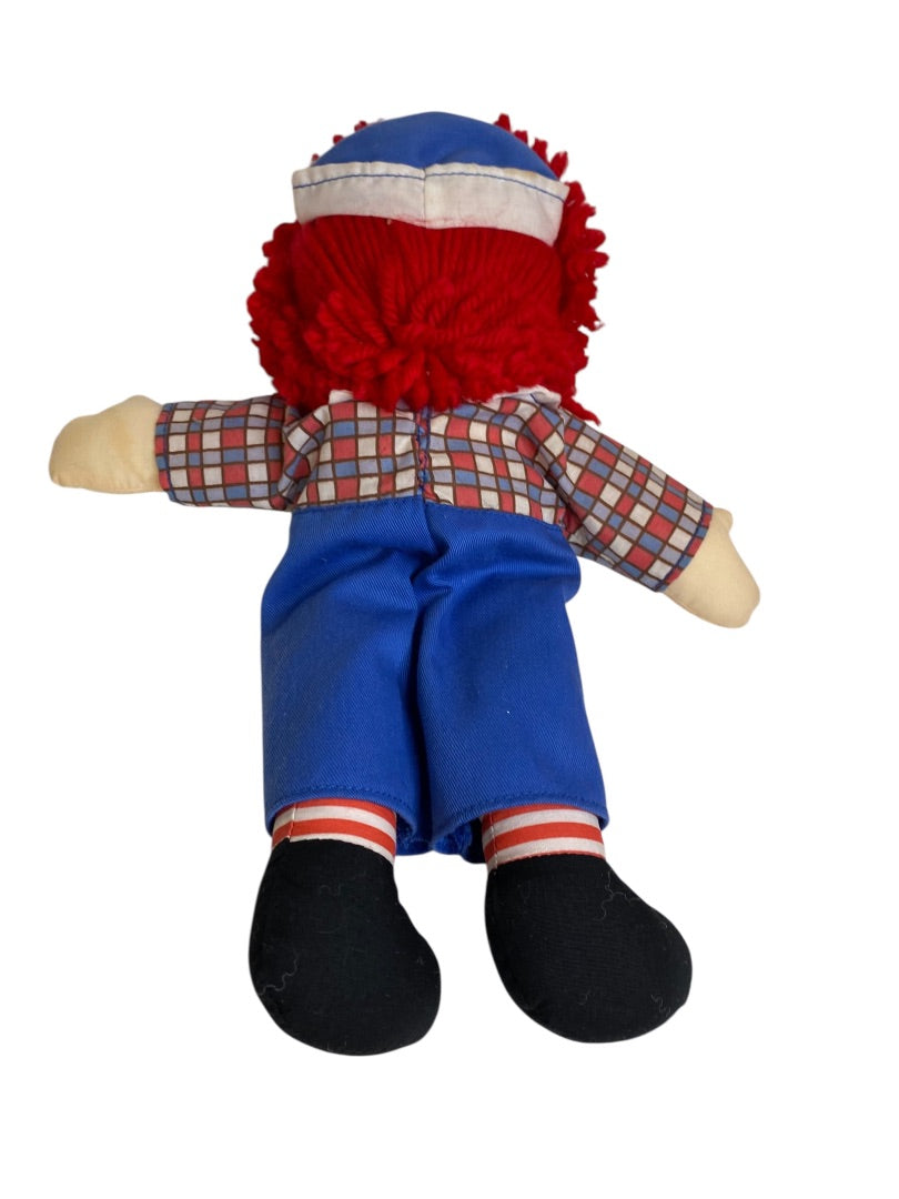 Vintage Small Raggedy Andy Rag Doll 12" Button Eyes Embroidered Face