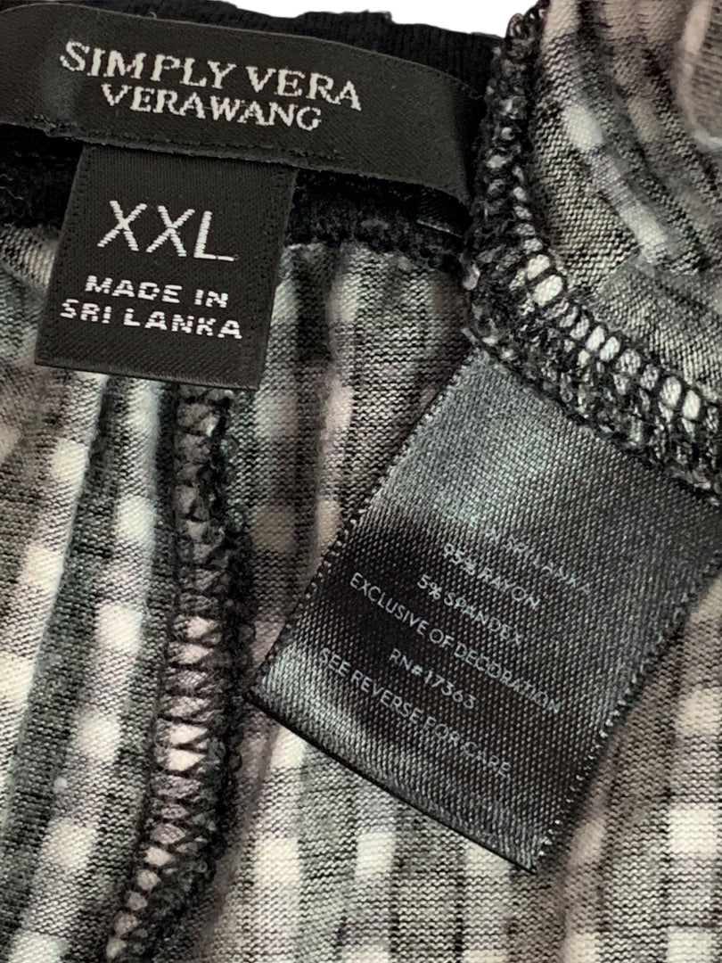 XXL Simply Vera Womens Lounge Capri Pants Black White Check