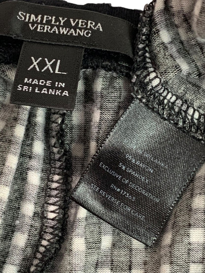 XXL Simply Vera Womens Lounge Capri Pants Black White Check