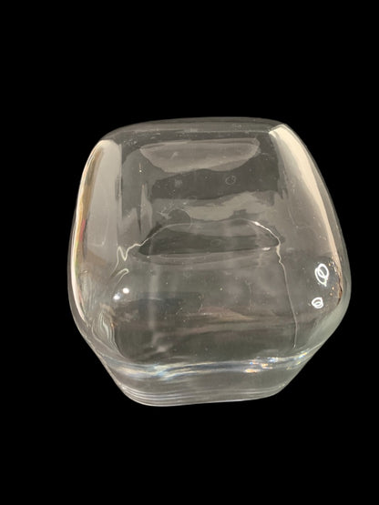 Crate & Barrel Clear Glass Vase 4.75" Cube