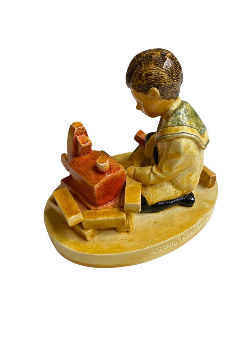 1979 Sebastian Miniatures Figurine Signed Numbered Building Days Boys 3"