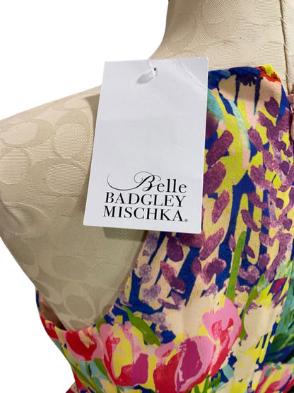 Size 6 Badgley Mischka Belle New Faith Dress Royal Multicolor Floral MSRP $199