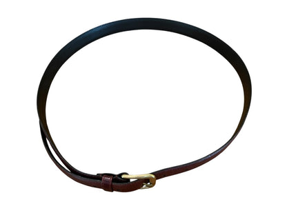 Size 36 Henry Grethel Leather Belt Goldtone Hardware .75" Width Burgundy