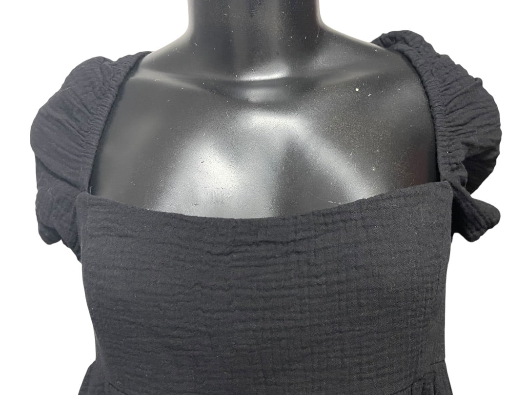 Size 12 Princess Polly 100% Cotton Lorna Romper Black New Off Shoulder