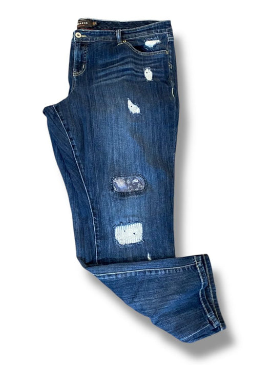 Size 22R Torrid Womens Distressed Boyfriend Jeans Plus Size Patches