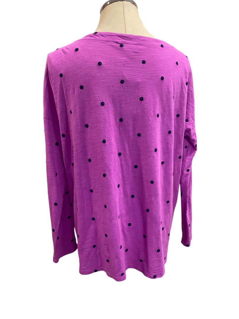 Medium J.Jill Purple Womens Shirt New Navy Blue Dot