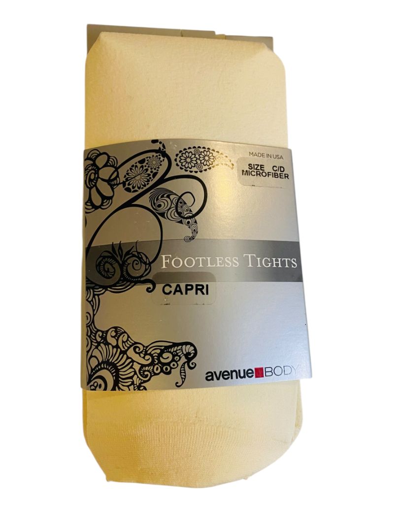 Avenue Body New Footless Capri Tights Plus Size C/D Cream