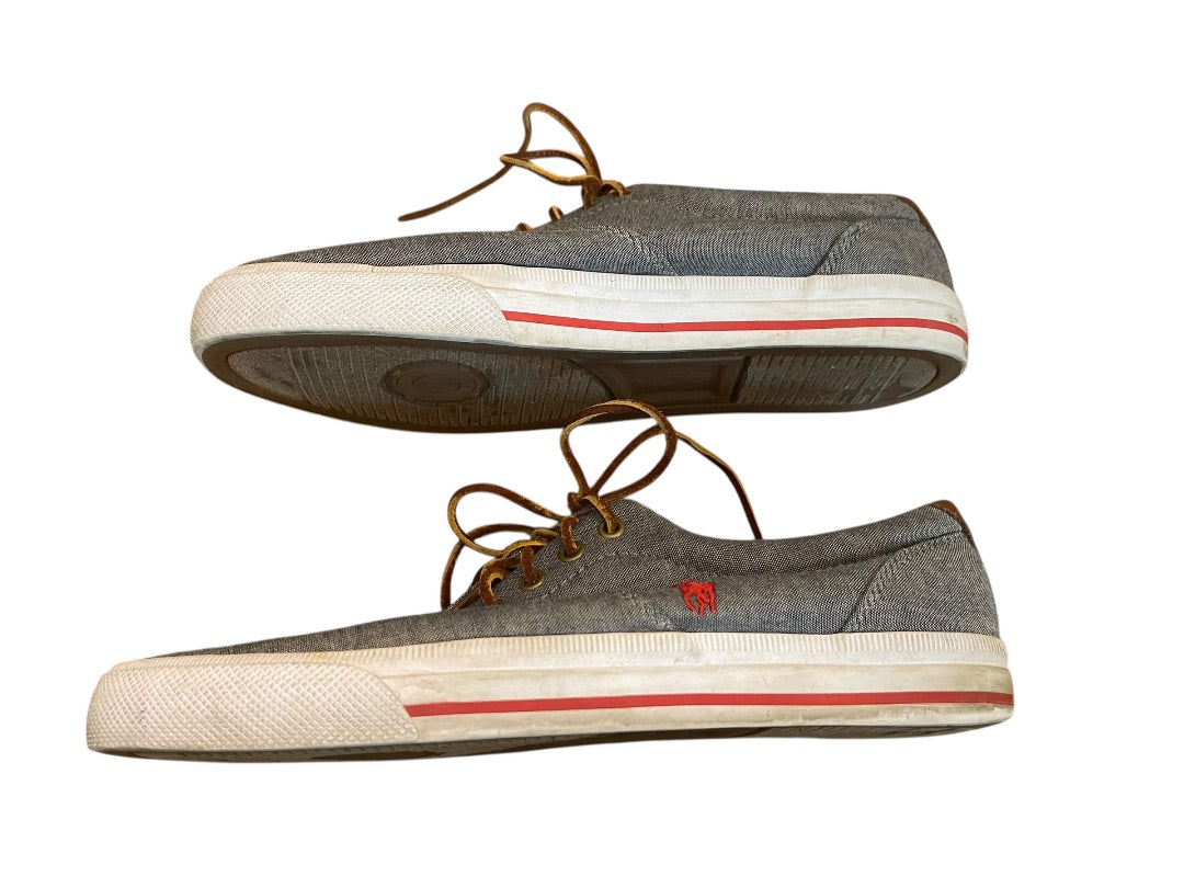 Size 11D Polo Ralph Lauren Mens Vaughn Lace Up Gray Canvas Shoes
