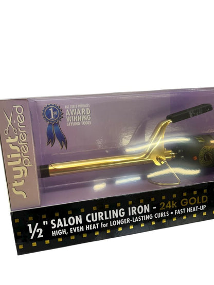 Hot Tools Professional Hair Curling Iron 1/2" 1103 Spring Gold Salon Beauty New