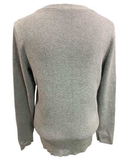 Size Large Talbots Womens Gray Sweater Ribbed Cotton Blend