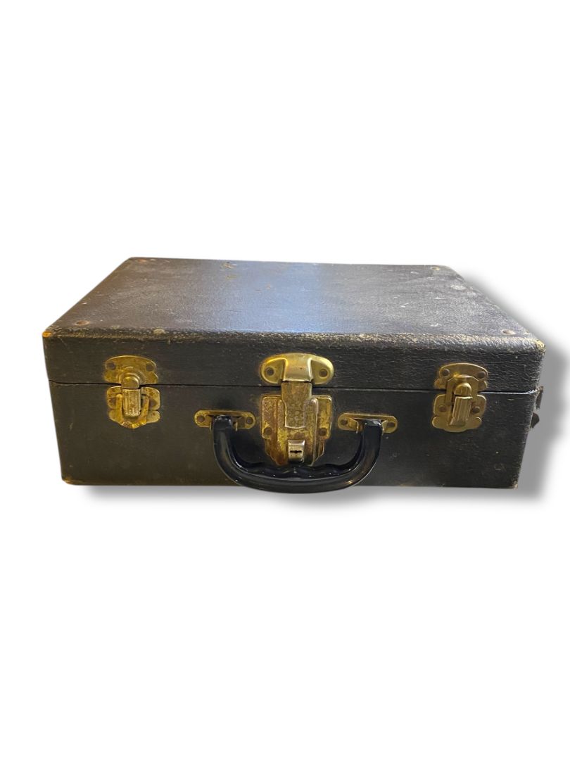 Vintage Wooden Suitcase Latches Distressed 13.5" x 10" x 5"