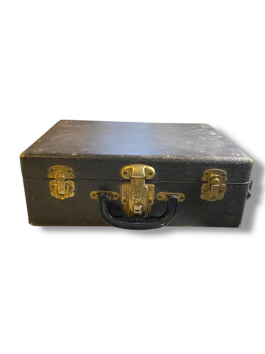 Vintage Wooden Suitcase Latches Distressed 13.5" x 10" x 5"