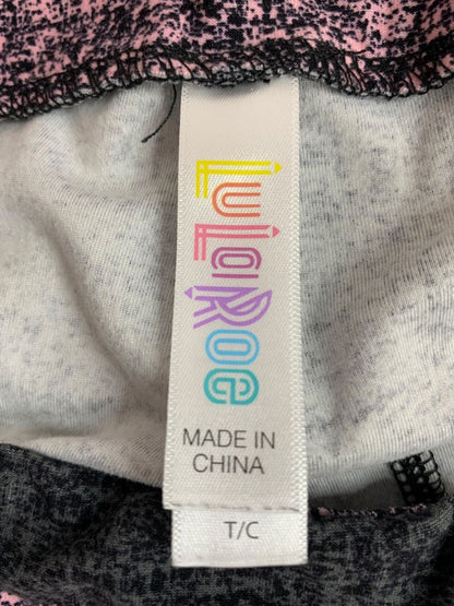 Tall & Curvy LulaRoe Womens Pink Gray Striped Leggings Plus Size