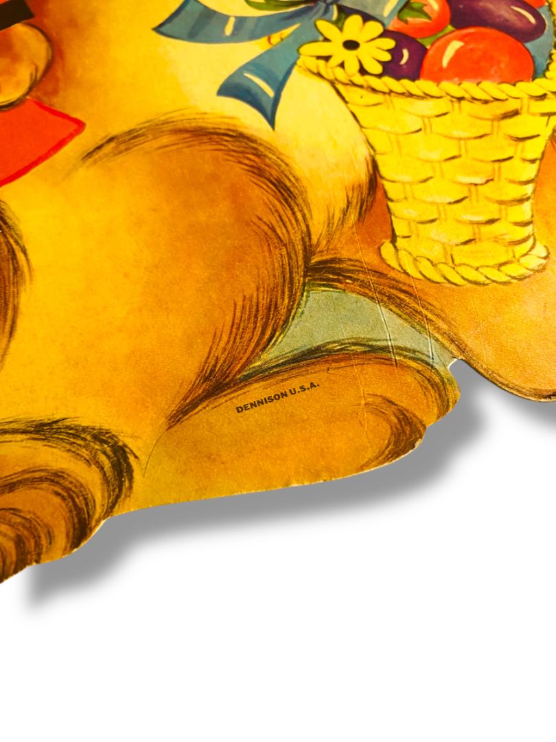 Vintage Dennison Bunny Rabbit Couple  Diecut  16" Retro Easter