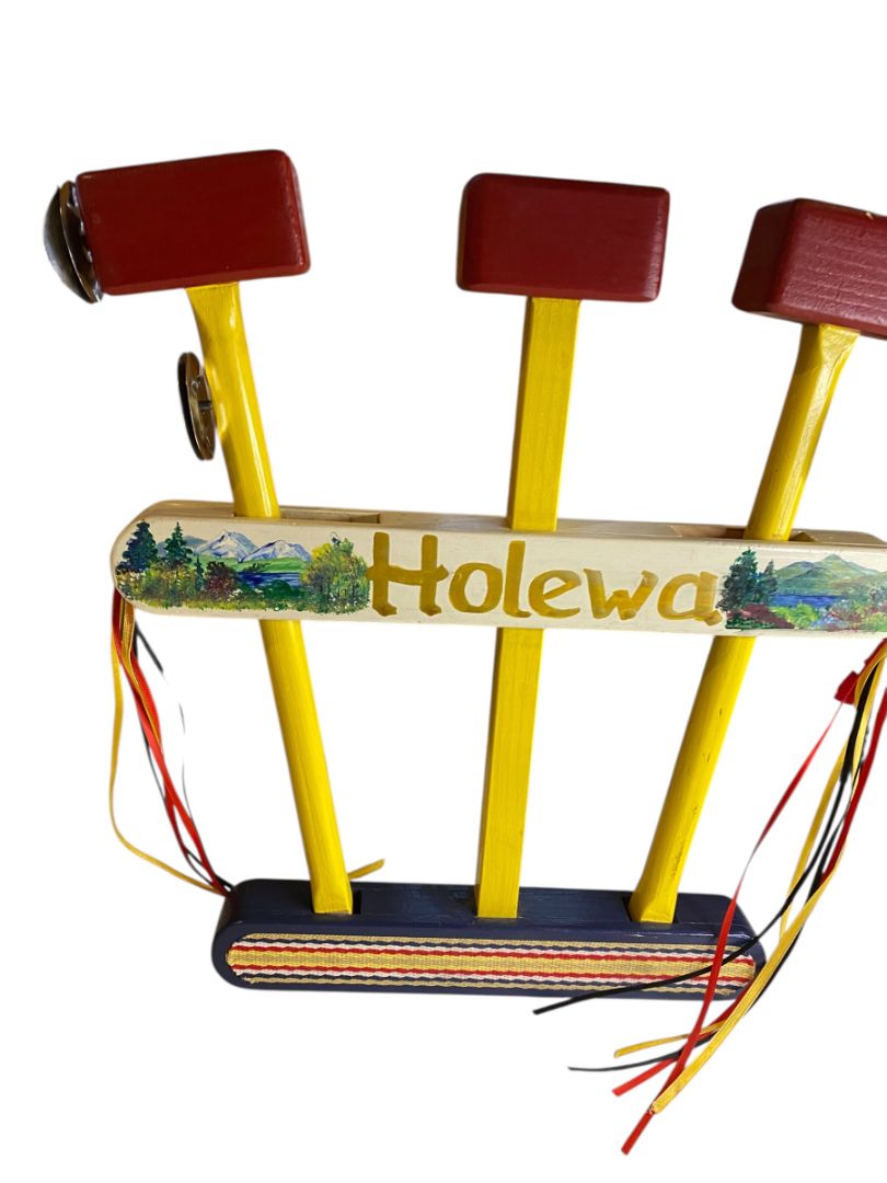 Vintage Traditional Noisemaker Wooden Matraca Gragger Personalized 13"
