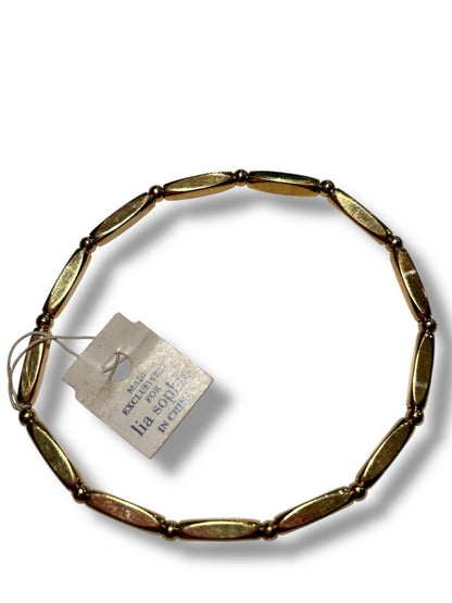New Lia Sophia Goldtone Bugle Bead Spacers Bracelet Stretch