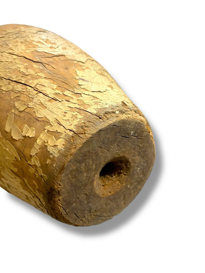 1950s Brunswick Balke Collender King Red Crown Bowling Pin 15.5" Turned Wood Chippy