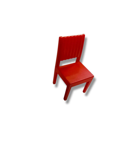 Vintage Dollhouse Miniature Plastic Red Chair Retro 2.25"h
