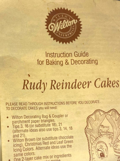 1988 Wilton Rudy Reindeer Cake Pan Mold Christmas 2105-1224