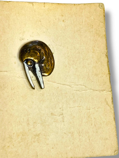 Vintage  Set of 2 Walrus Lapel Pin Small Compliments of the State of Alaska .5"